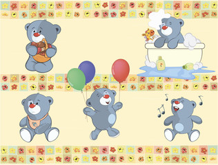 Border for wallpaper with stuffed bear cubs © liusa