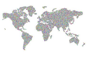 19330 square random colored pixels world map