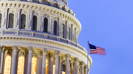US Capitol Building Dome at dusk - obrazy, fototapety, plakaty