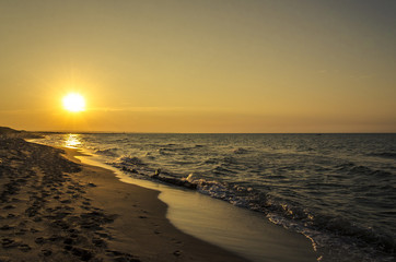 Tramonto sulla spiaggia
