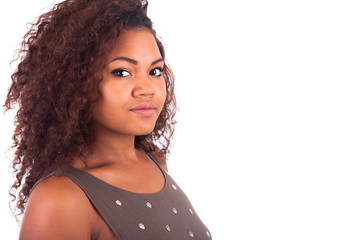 Young African woman smiling
