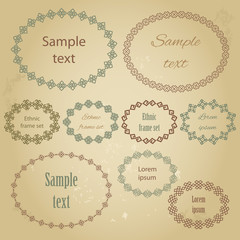 Mega set of the most popular ellipse frames with sample text