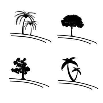 tree vector icon and symbol illustration