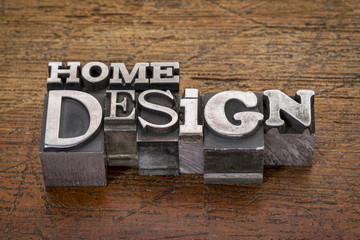 home design  text in metal type