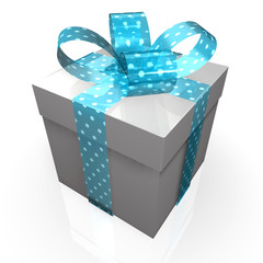 Geschenk Schleife Schmuckband Polka tuerkis