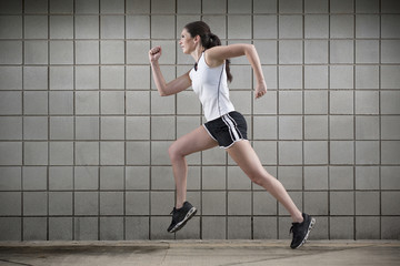 Woman Running During a Workout