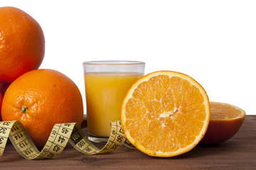 fresh oranges and tape