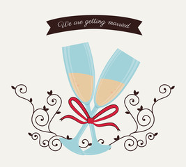 Wedding design over white background vector illustration