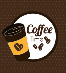 Coffee design over brown background vector illustration