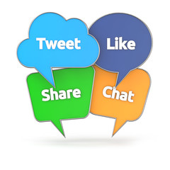 social media concept with colorful speech bubble