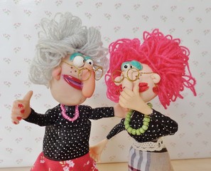 Puppets friends talk together