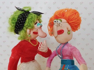 Puppets friends talk together