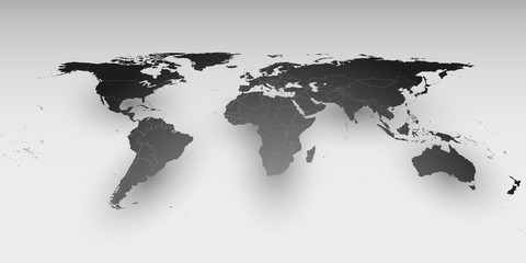 Naklejka premium World map in perspective, vector template for business design