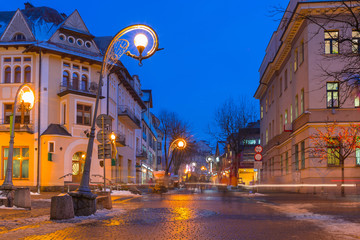 Famous Krupowki street in Zakopane, Poland - obrazy, fototapety, plakaty