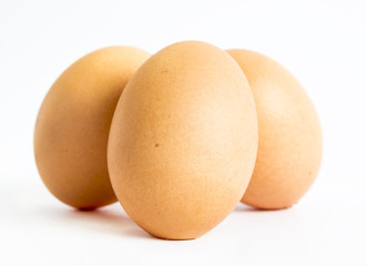 Three eggs isolated