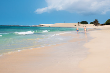 Fototapeta na wymiar Chaves beach Praia de Chaves in Boavista Cape Verde - Cabo Verd