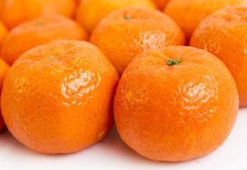 Tangerines on white