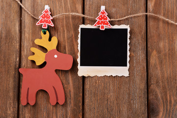Blank photo frame and Christmas decor