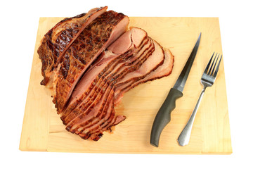 Backed peace Spiral-cut Ham ready for meal serving