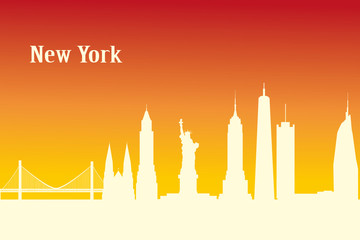 Modern silhouette skyline of New York.