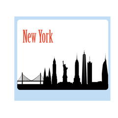 Modern silhouette skyline of New York.