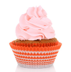 Sweet cup cake isolated on white