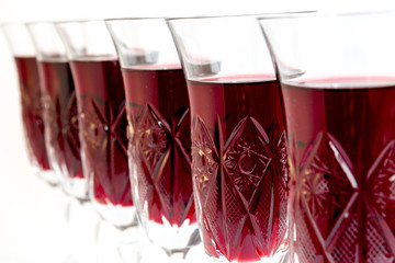 Red wine glasses