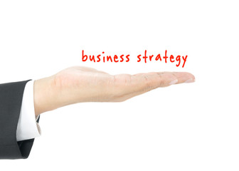 Business strategy word on hand