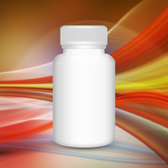 Blank medicine bottle  on abstract background