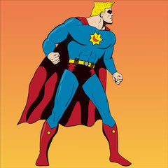 Vector classic comic book superhero