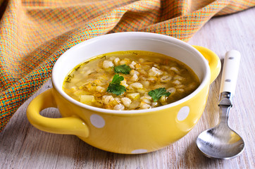Soup with pearl barley