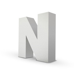 white letter N