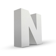 Obraz premium white letter N