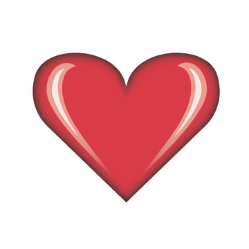 shiny single red valentine's day card plain heart illustration