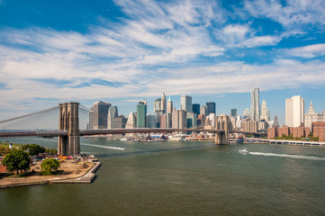 Brooklyn Bridge and downtown Manhattan - view from Manhattan Bri