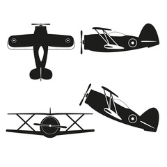 vector illustration of biplane