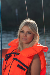 blonde girl on a boat