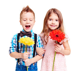 Children with flowers