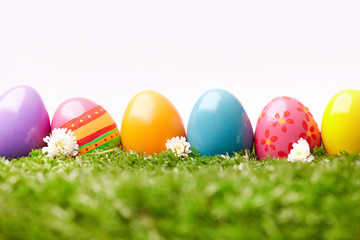 Fototapeta na wymiar Colored eggs
