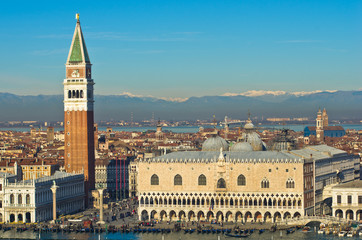 Obraz premium Campanila bell tower at piazza San Marco in Venice
