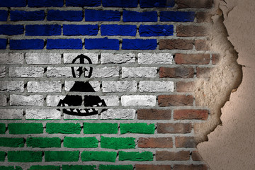 Dark brick wall with plaster - Lesotho