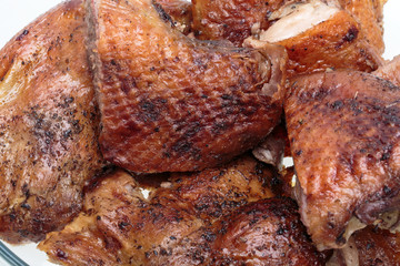 pieces of the roasted goose