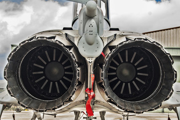 Motores de avión de combate Eurofighter Typhoon - obrazy, fototapety, plakaty