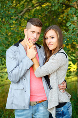 Fototapeta premium Happy smiling young couple outdoor. valentine concept