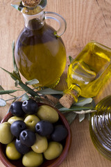 green and black olives