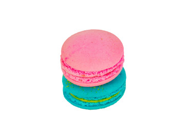 traditional french macaron on white background