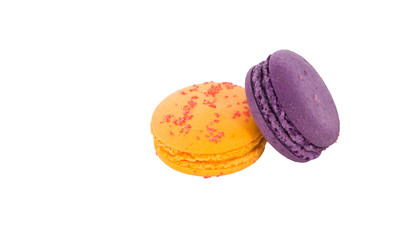 traditional french macaron on white background