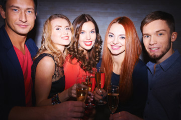 Friends at party