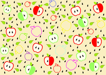 Seamless pattern with apples 2