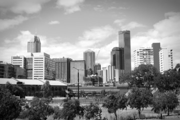 Melbourne, Australia. Black and white.